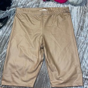 Faux leather bike shorts , dressy